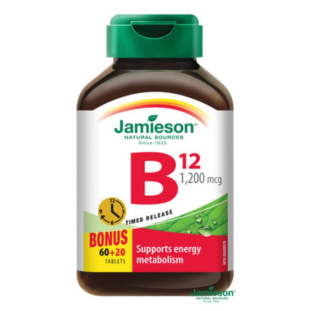Jamieson JAMIESON Vitamín B12 s postupným uvoľňovaním 60 + 20 tabliet ZADARMO