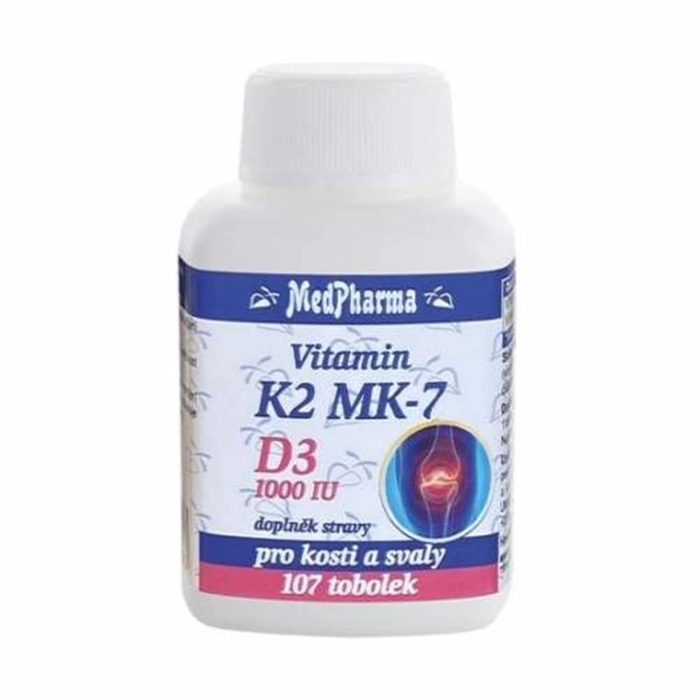 Medpharma MEDPHARMA Vitamín K2 MK-7 + D3 1000 IU 107 kapsúl
