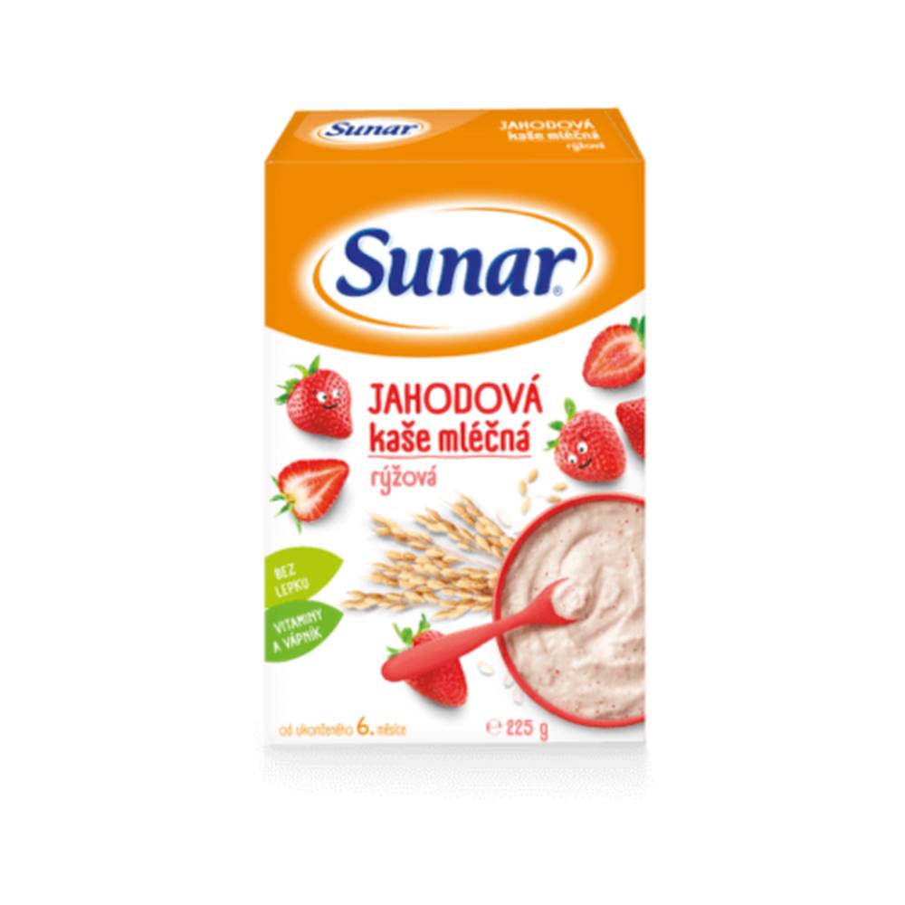 Sunar SUNAR Jahodová kaša mliečna ryžová 225 g