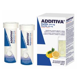 ADDITIVA Horčík 375 mg + B-komplex + vitamín C 2 x 10 šumivých tabliet