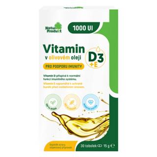NATUR PROTUKT Vitamín D3 + E v olivovom oleji 30 kapsúl