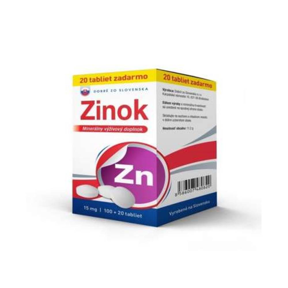 Dobré zo Slovenska Dobré zo Slovenska Zinok 15 mg tbl 100+20 zadarmo