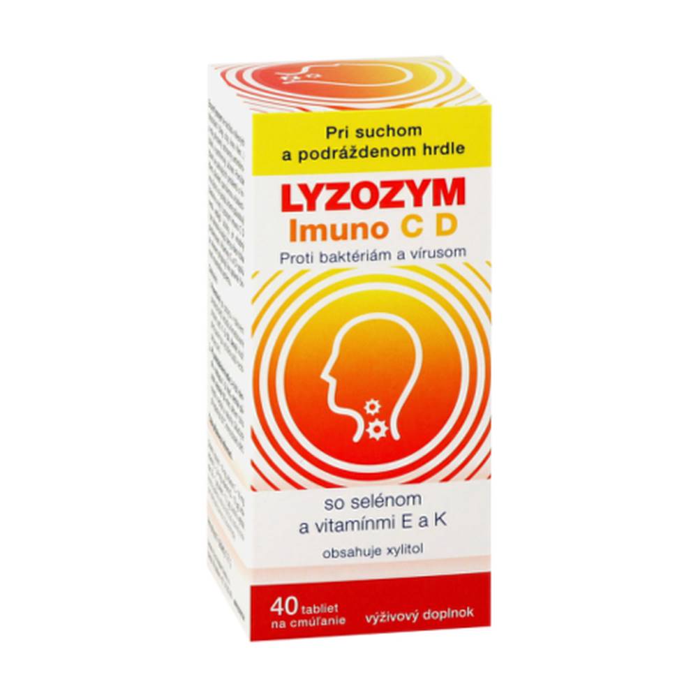 Lyzozym LYZOZYM Imuno C, D so selénom a vitamínmi E a K 40 tabliet na cmúľanie