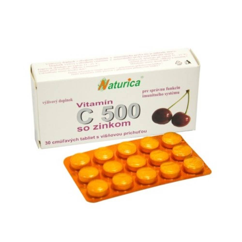 Naturica NATURICA Vitamín C 500 mg so zinkom 30 cmúľacích tabliet