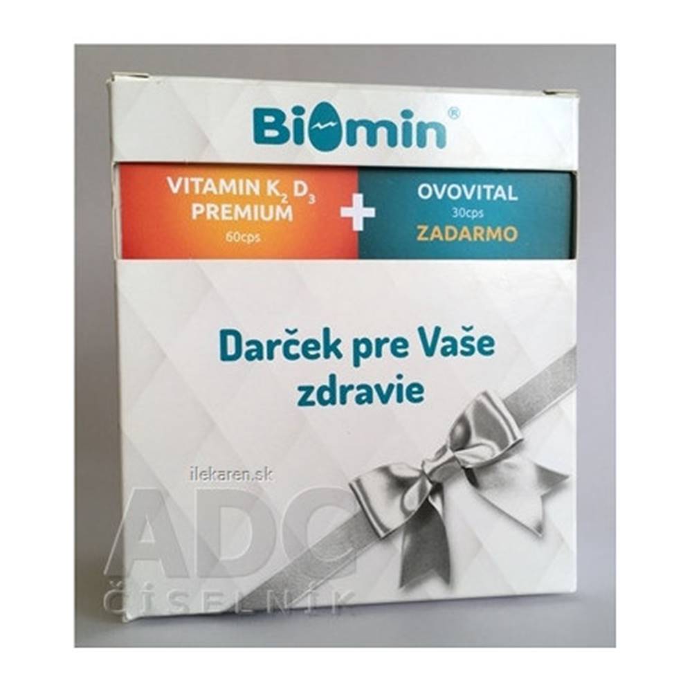Biomin BIOMIN Vitamín K2 D3 premium darčekové balenie 60 kapsúl + OVOVITAL 30 kapsúl ZADARMO