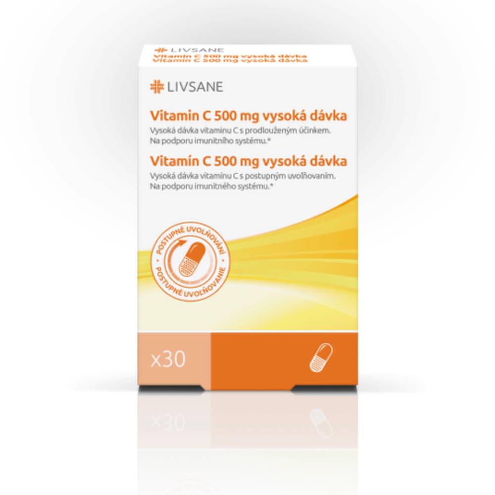 LIVSANE LIVSANE Vitamín C 500 mg vysoká dávka 30 kapsúl s postupným uvoľňovaním