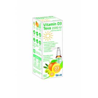 Vitamín D3 Teva 2000 IU sprej, pomarančová príchuť 10 ml