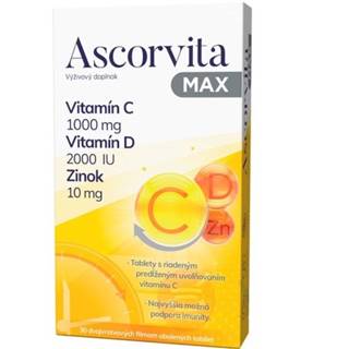 ASCORVITA Max vitamín C, D a zinok 30 tabliet