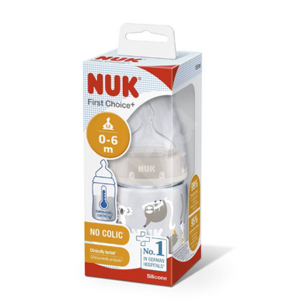 Nuk NUK FC+ Fľaša s kontrolou teploty 150 ml +  silikónový cumlík M 0-6 mesiacov 1 ks