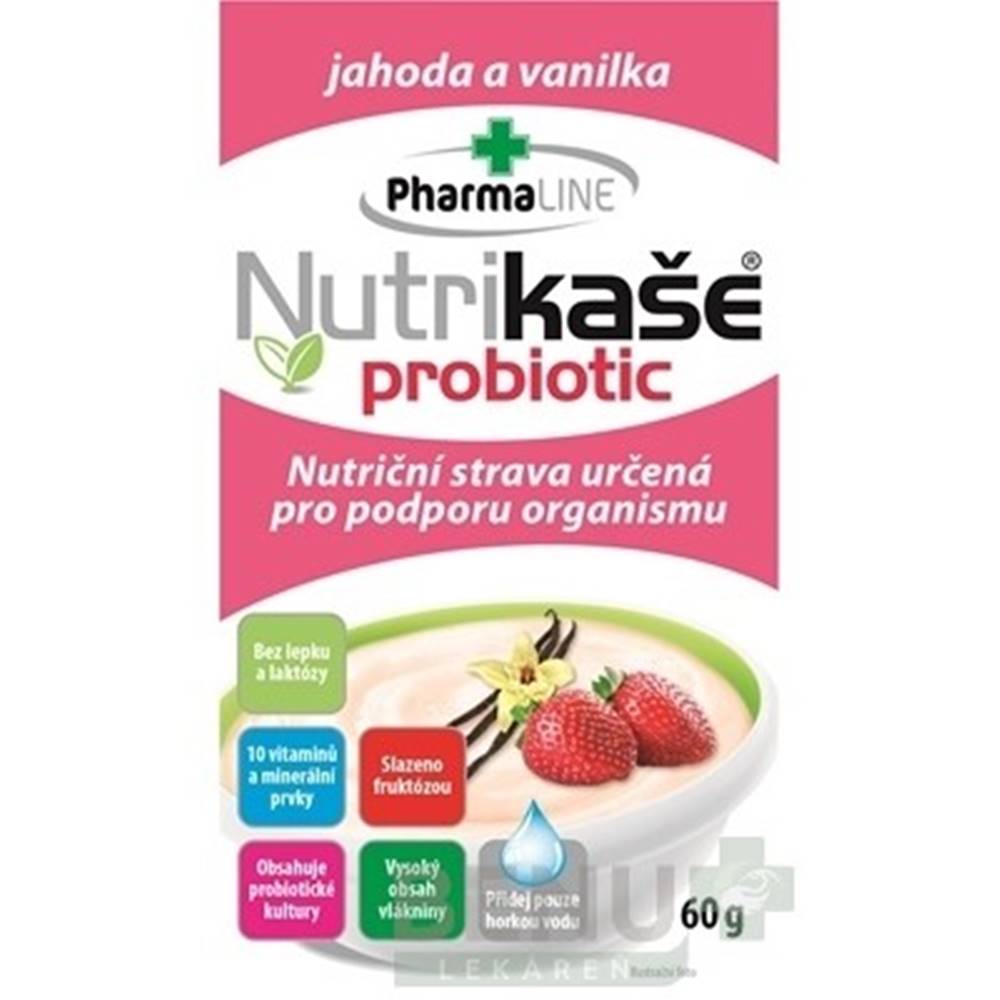 PharmaLINE NUTRIKAŠA Probiotic s jahodami a vanilkou 60 g