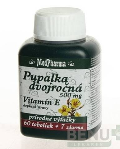 MEDPHARMA Pupalka dvojročná 500 mg s vitamínom E 60 tabliet +7 tabliet ZADARMO