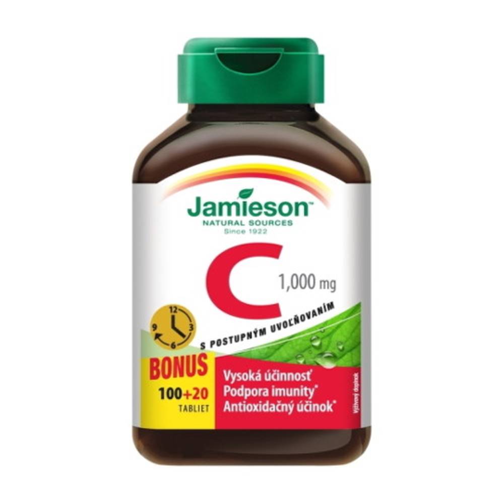 Jamieson JAMIESON Vitamín C 1000 mg tablety s postupným uvoľňovaním 100+20 kusov ZADARMO