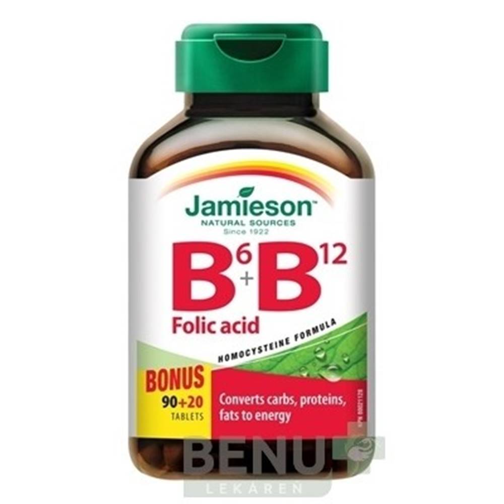 Jamieson JAMIESON Vitamíny B6, B12 a kyselina listová 110 tabliet
