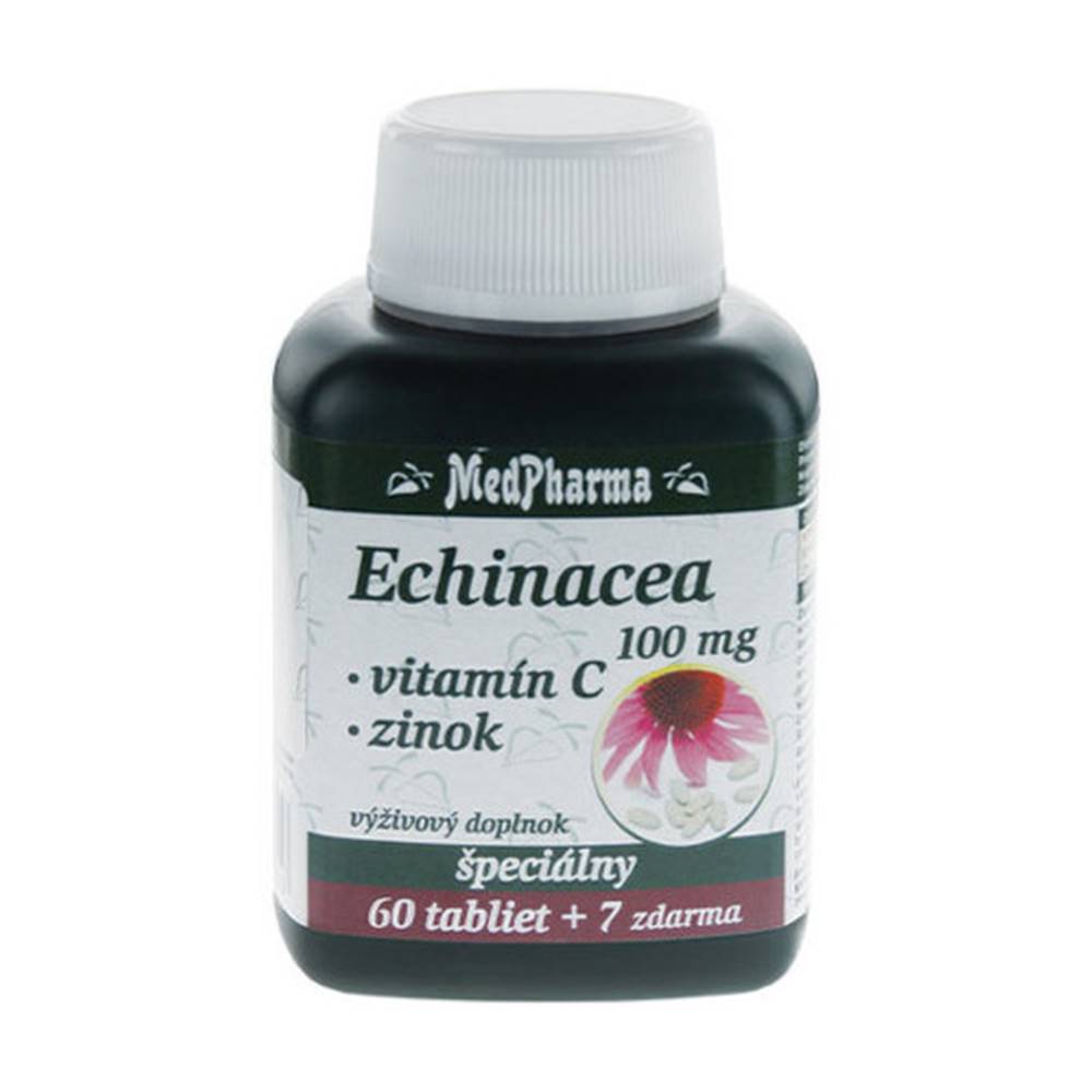 Medpharma MEDPHARMA Echinacea 100 mg, vitamín C, zinok 60 + 7 tabliet ZADARMO