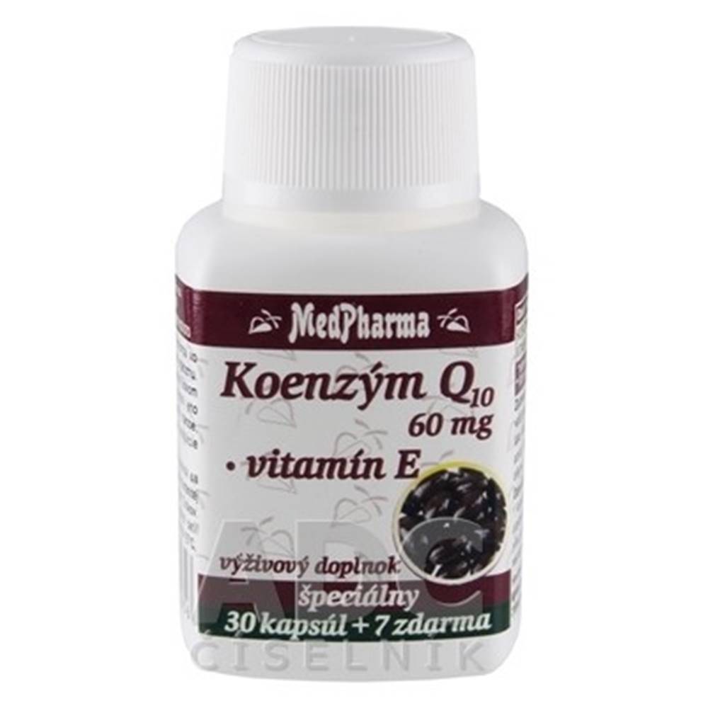 Medpharma MEDPHARMA Koenzým Q10 60 mg + vitamín E 30 + 7 kapsúl ZADARMO