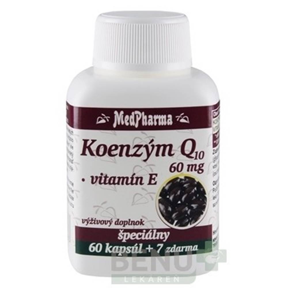 Medpharma MEDPHARMA Koenzým Q10 60 mg + vitamín E 60 + 7 tabliet ZARAMO