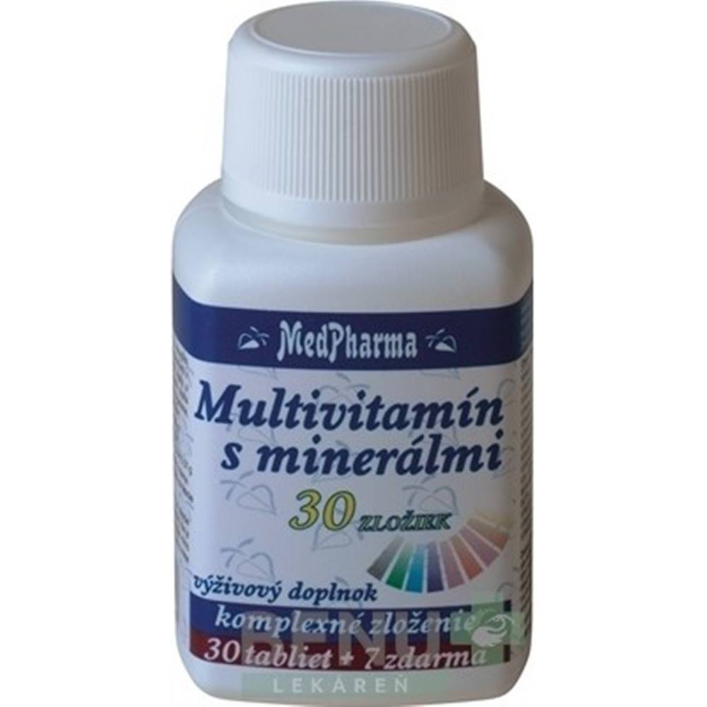 Medpharma MEDPHARMA Multivitamín s minerálmi 30 zložiek 30 + 7 tabliet ZADARMO