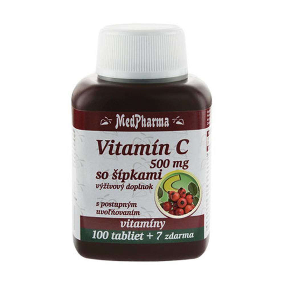 Medpharma MEDPHARMA Vitamín C 500 mg so šípkami 100 + 7 tabliet ZADARMO