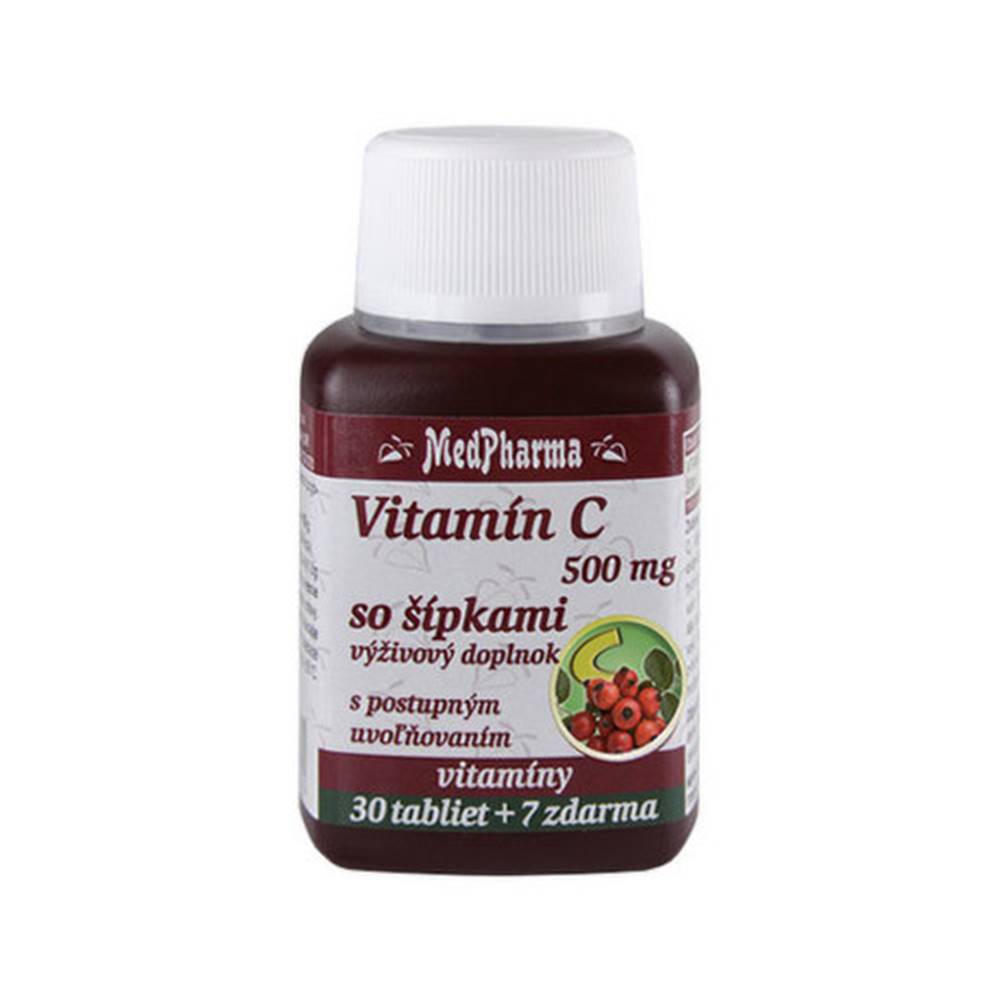 Medpharma MEDPHARMA Vitamín C 500 mg so šípkami 30 + 7 tabliet ZADARMO