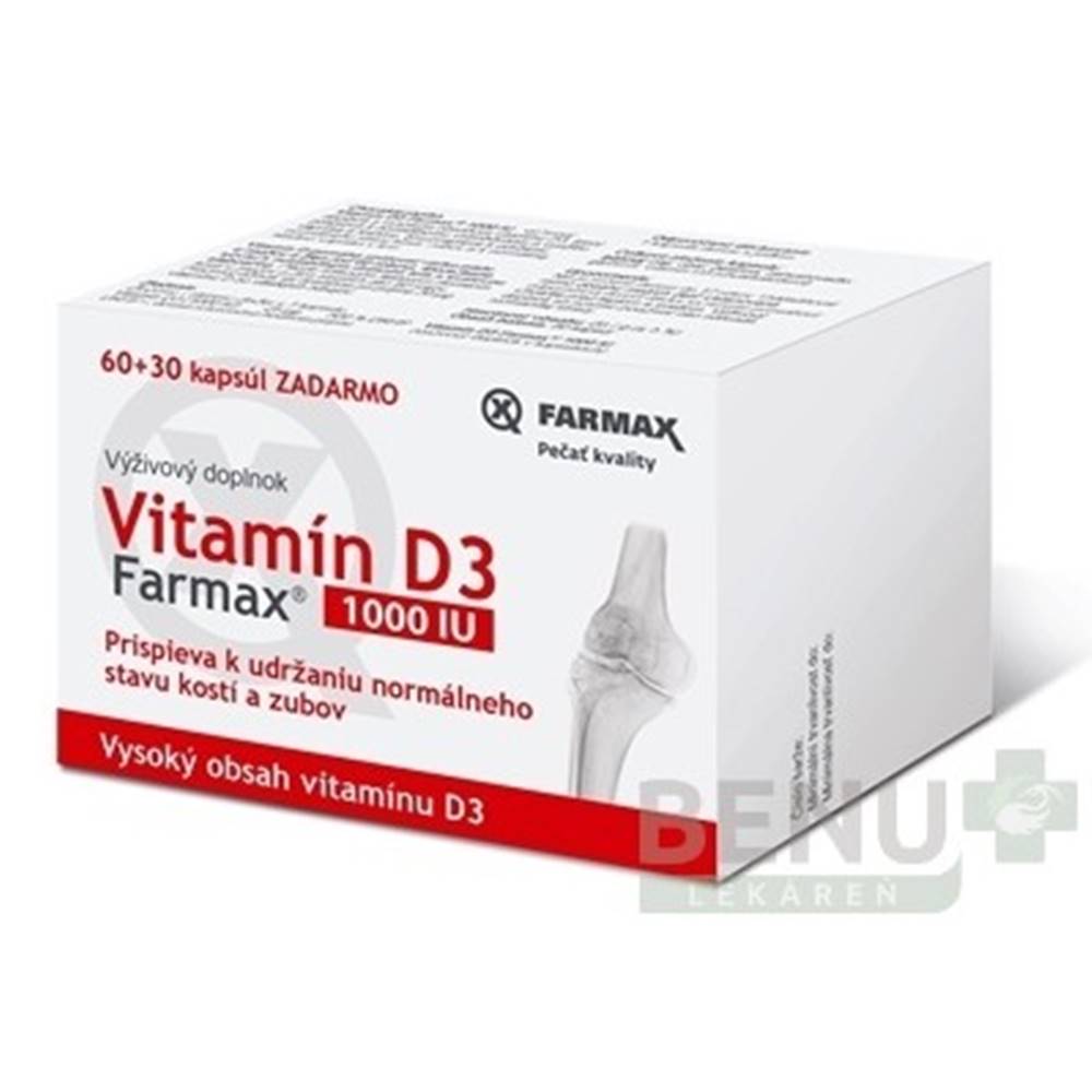 FARMAX FARMAX Vitamín D3 1000 IU 60 + 30 tabliet ZADARMO