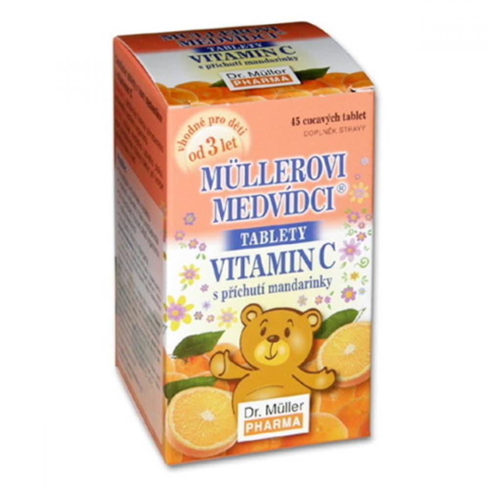 DR. MÜLLER MÜLLEROVE MEDVEDÍKY Vitamín C s príchuťou mandarínky 45 tabliet