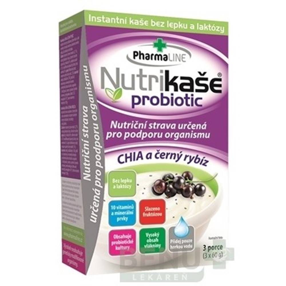 PharmaLINE NUTRIKAŠA Probiotic CHIA a čierna ríbezla 3 x 60g