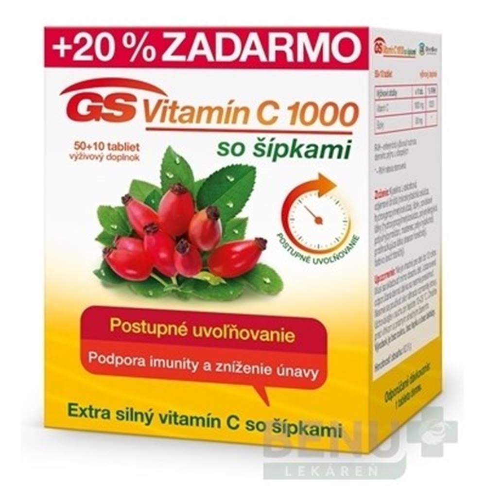 Green swan GS Vitamín C 1000 so šípkami 50 + 10 tabliet ZADARMO