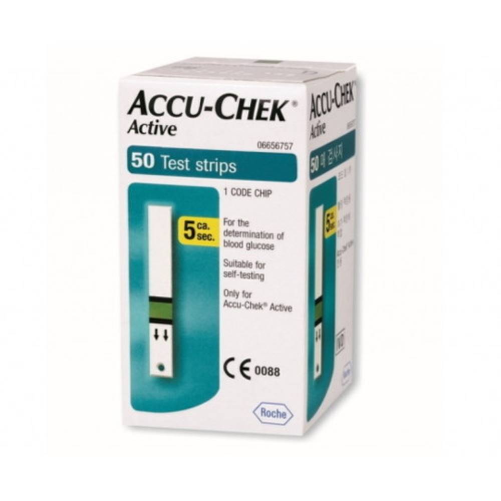 Accu-chek ACCU-CHEK Active glucose testovacie prúžky 50 kusov