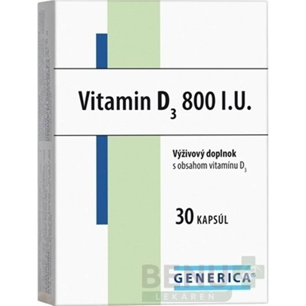Generica GENERICA Vitamín D3 800 I.U. 30 kapsúl