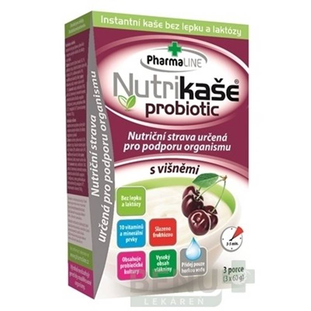PharmaLINE NUTRIKAŠA Probiotic s višňami 3 x 60g