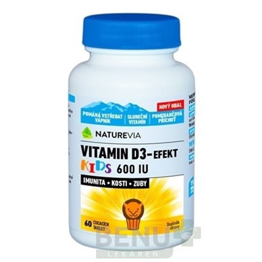 SWISS NATUREVIA SWISS NATUREVIA Vitamín D3-effekt kids 600 I.U. 60 kusov
