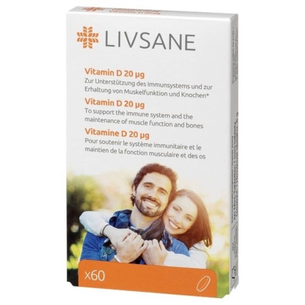 LIVSANE LIVSANE Vitamín D 20 mcg 60 tabliet