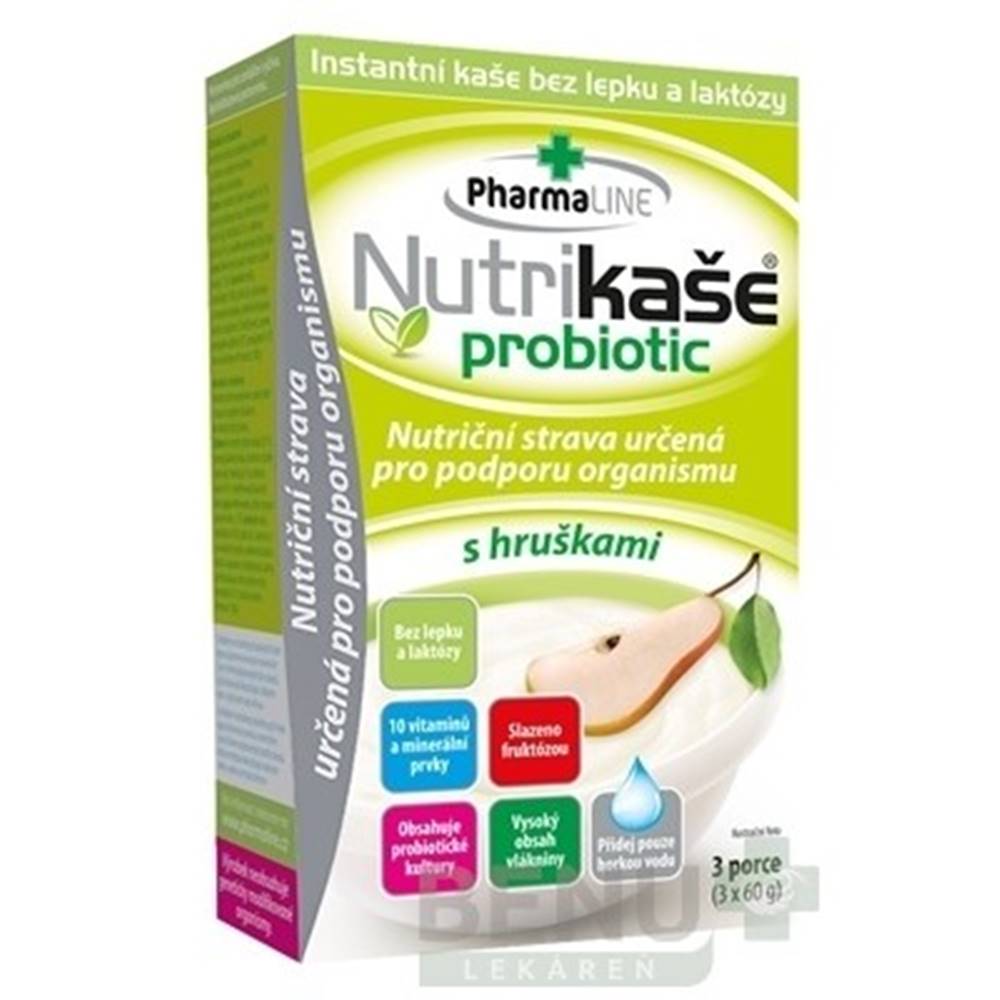 PharmaLINE NUTRIKAŠA Probiotic s hruškami 3 x 60g