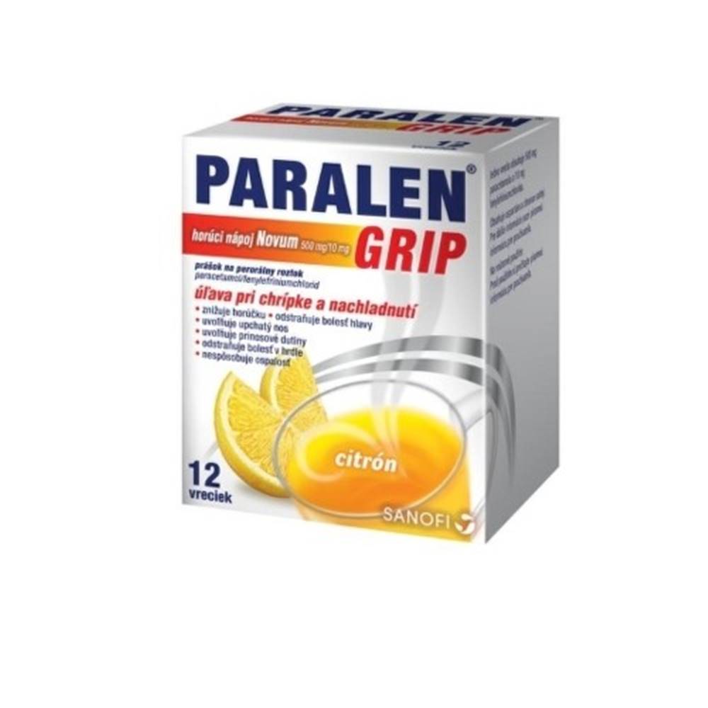 PARALEN PARALEN GRIP horúci nápoj Novum 500 mg/10 mg 12 vreciek