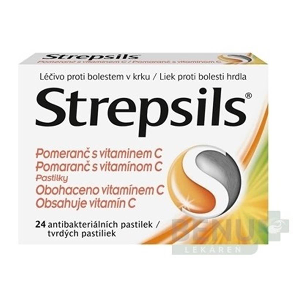 Strepsils STREPSILS Pomaranč s vitamínom C 24 tvrdých pastiliek
