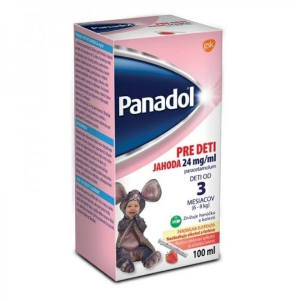 PANADOL PANADOL pre deti s príchuťou jahoda 24 mg/ml 100 ml