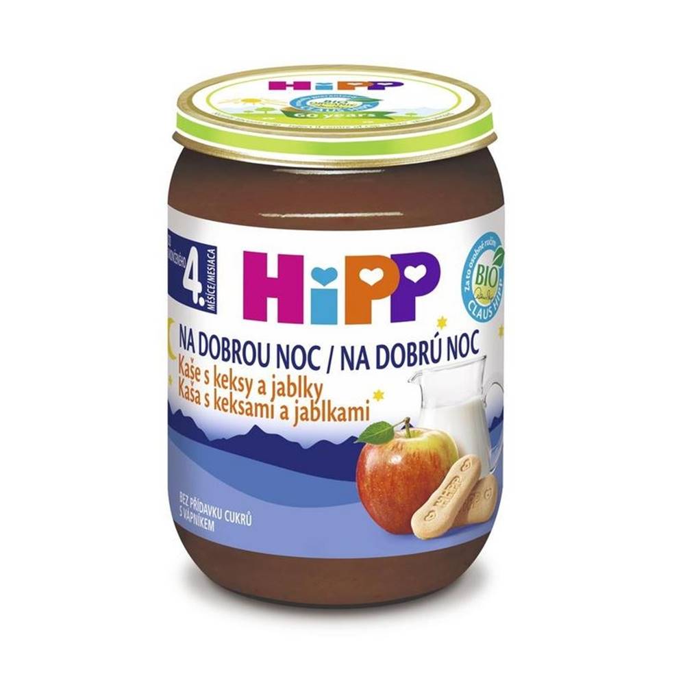 HiPP HiPP BIO Kaša na dobrú noc s keksami a jablkami od uk. 4. mesiaca